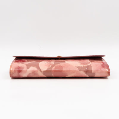 Sarah Wallet Monogram Rose Velours Vernis Ikat