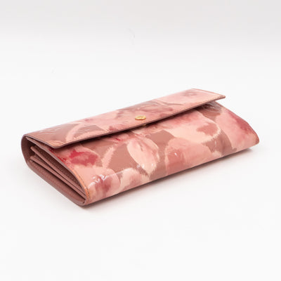 Sarah Wallet Monogram Rose Velours Vernis Ikat