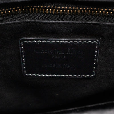 Lady Dior Medium Studded Black Patent Leather
