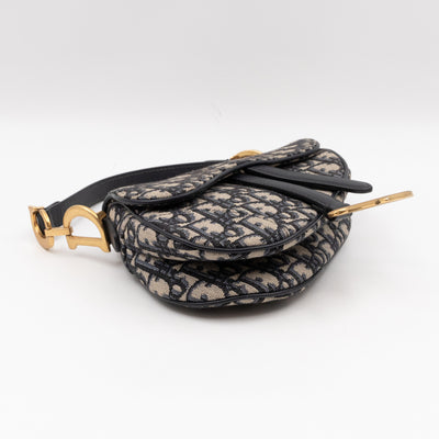 Mini Saddle Bag Blue Dior Oblique Jacquard