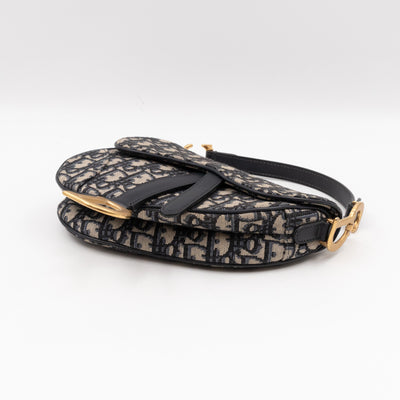 Mini Saddle Bag Blue Dior Oblique Jacquard