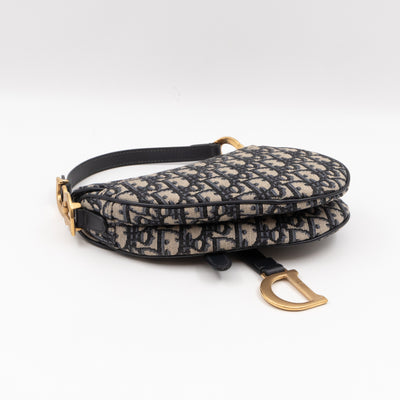 Mini Saddle Bag Blue Dior Oblique Jacquard