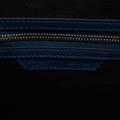 Mini Luggage Blue Leather with Black Handles