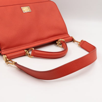 Sicily Large Orange Brown Dauphine Leather
