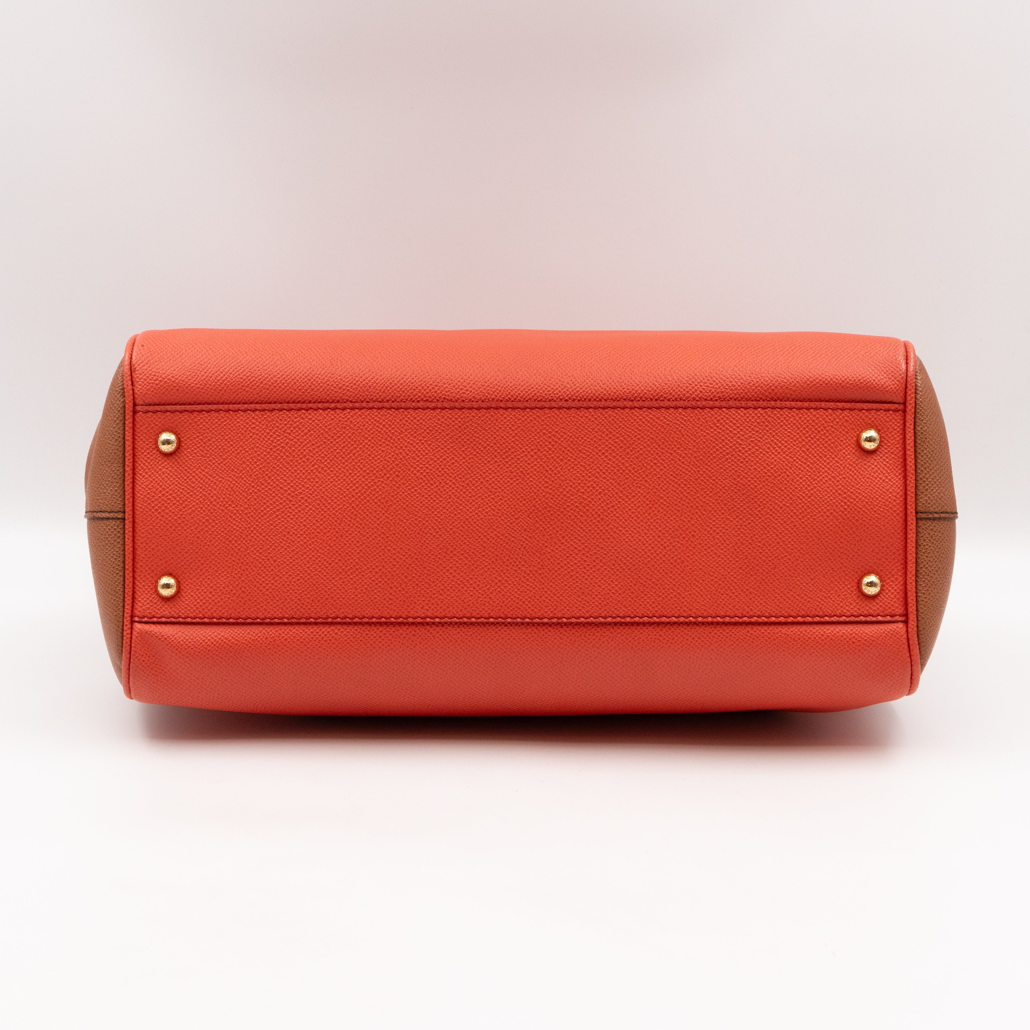 Sicily Large Orange Brown Dauphine Leather