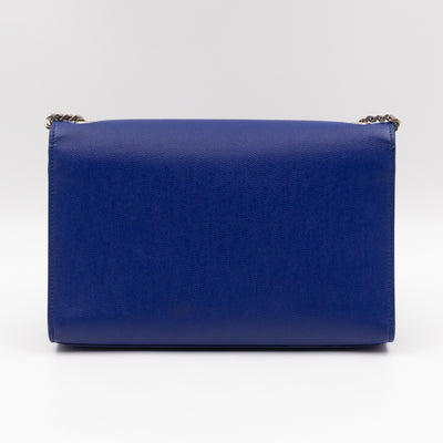 Kate Medium Satchel Blue Grained Leather