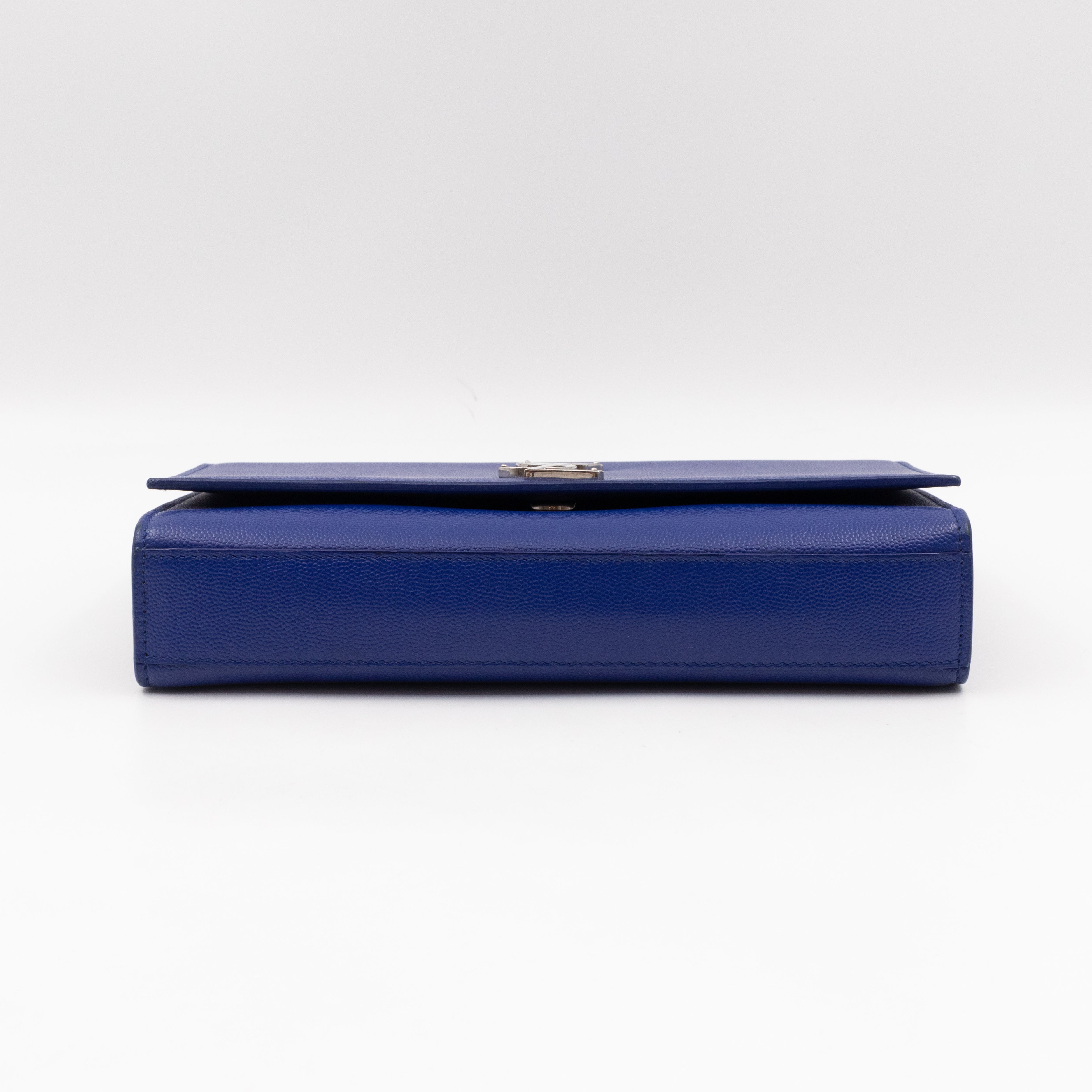 Kate Medium Satchel Blue Grained Leather