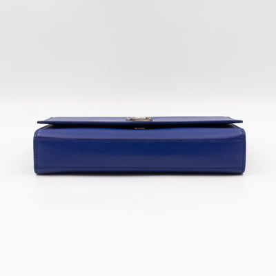 Kate Medium Satchel Blue Grained Leather
