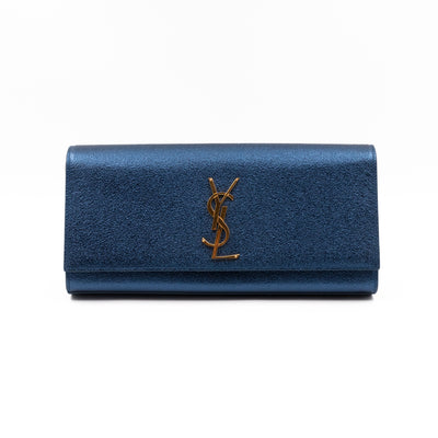 Kate Clutch Metallic Blue Glitter Leather