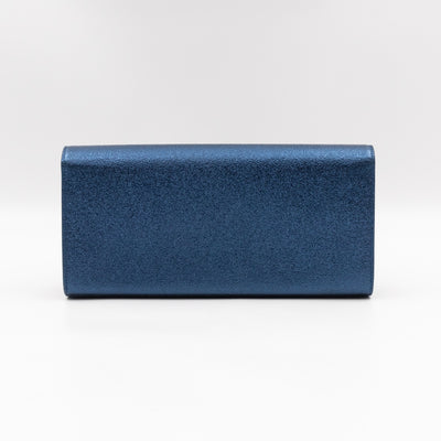 Kate Clutch Metallic Blue Glitter Leather