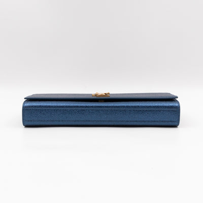 Kate Clutch Metallic Blue Glitter Leather