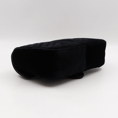 GG Marmont Small Flap Bag Black Velvet Crystals