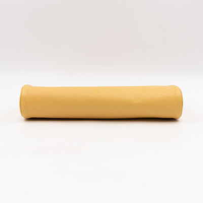 Frame Clutch Yellow Saffiano Leather