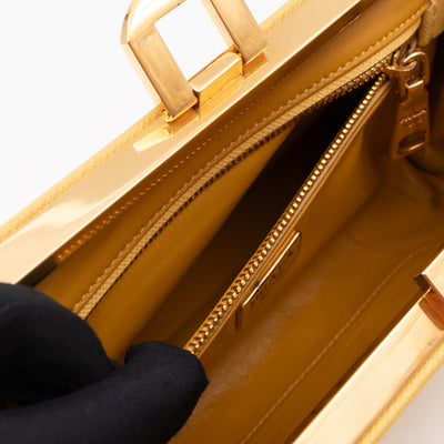 Frame Clutch Yellow Saffiano Leather
