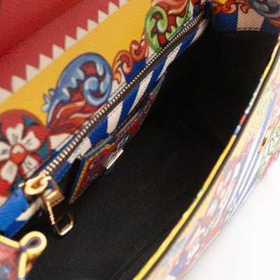 Sicily Medium Teatro Dei Pupi Print Leather