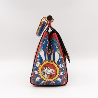 Sicily Medium Teatro Dei Pupi Print Leather