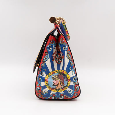 Sicily Medium Teatro Dei Pupi Print Leather