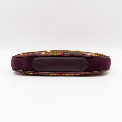 Savage Cub Clutch Rose Monogram Sequins Python