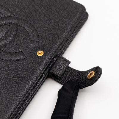 Agenda Cover Black Caviar Leather