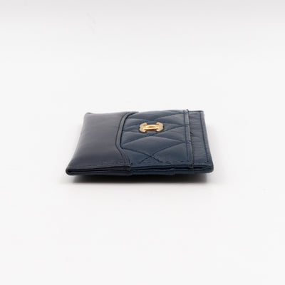 Gabrielle Card Holder Blue Leather