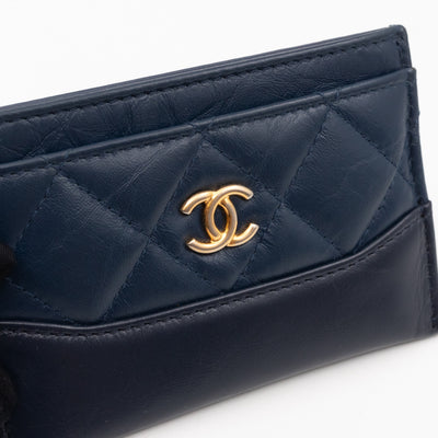 Gabrielle Card Holder Blue Leather