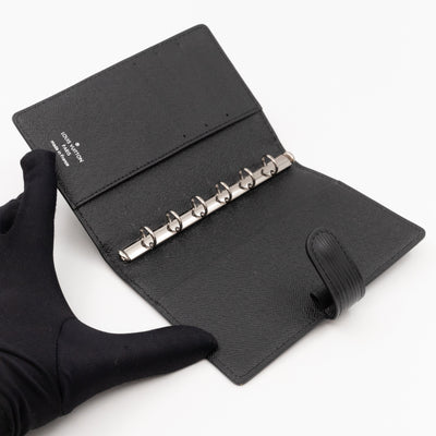 Small Ring Agenda Cover Black Epi