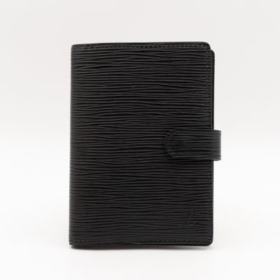 Small Ring Agenda Cover Black Epi