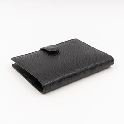 Small Ring Agenda Cover Black Epi