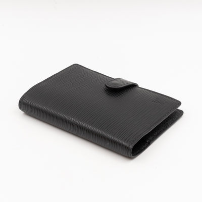 Small Ring Agenda Cover Black Epi