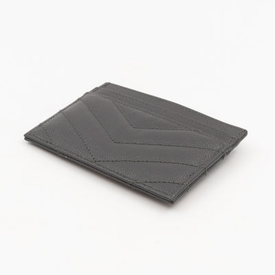 YSL Card Holder Grey Leather