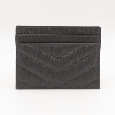 YSL Card Holder Grey Leather