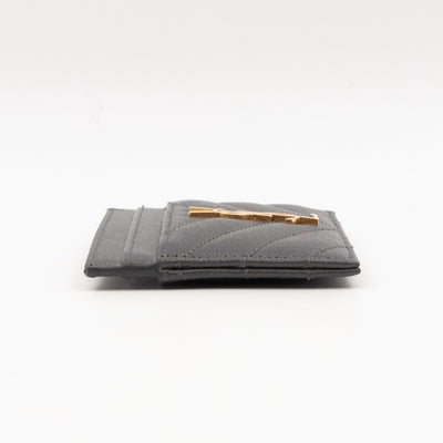 YSL Card Holder Grey Leather