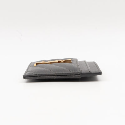 YSL Card Holder Grey Leather