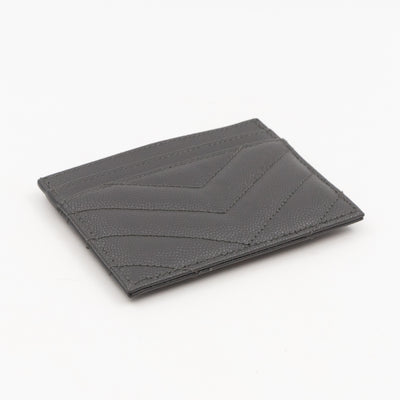 YSL Card Holder Grey Leather