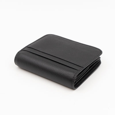 Monaco Flap Coin Card Holder Black Leather