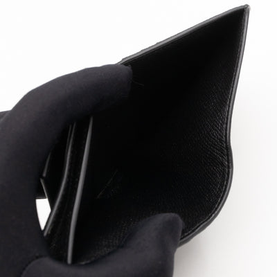 Monaco Flap Coin Card Holder Black Leather