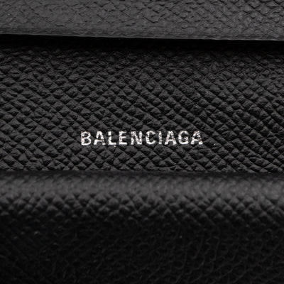 Monaco Flap Coin Card Holder Black Leather