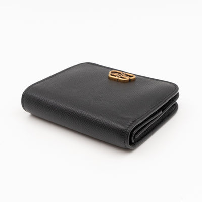 Monaco Flap Coin Card Holder Black Leather