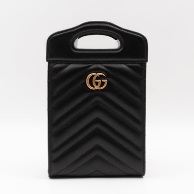 GG Marmont Top Handle Mini Bag Black Leather