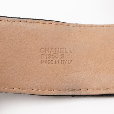 CC Buckle Belt Black Matte Caviar Leather 85/34
