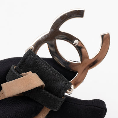 CC Buckle Belt Black Matte Caviar Leather 85/34