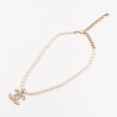 Crystal CC Pearl Necklace