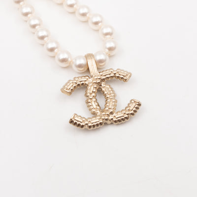 Crystal CC Pearl Necklace