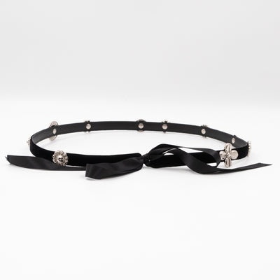 Lucky Charms Ribbon Belt Black Velvet