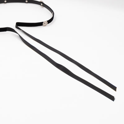 Lucky Charms Ribbon Belt Black Velvet