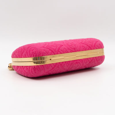 Bleecker Chain Clutch Pink Canvas