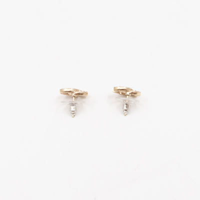 Mini CC Crystal Earrings Light Gold