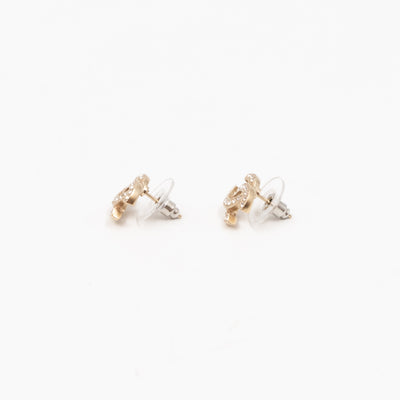 Mini CC Crystal Earrings Light Gold