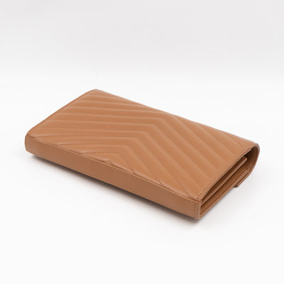 Cassandre Chain Wallet Dark Natural Grained Leather