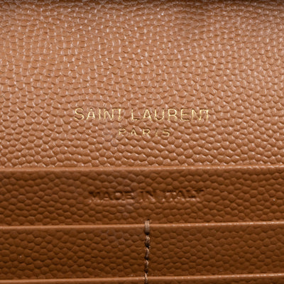 Cassandre Chain Wallet Dark Natural Grained Leather